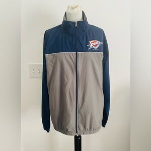 NBA OKC Men Windbreaker Jacket M Blue Gray Sport Jacket Athletic Athleisure
